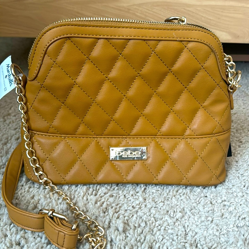Bebe brown leather shoulder bag